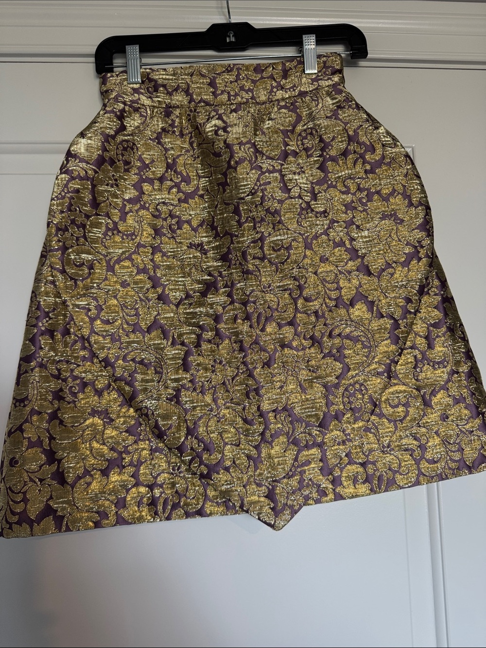 Dolce & Gabbana Purple and Gold Brocade Skirt